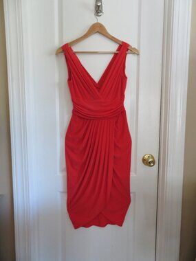 Boston Proper Faux Wrap Pleated Sheath Midi Dress Size: 0